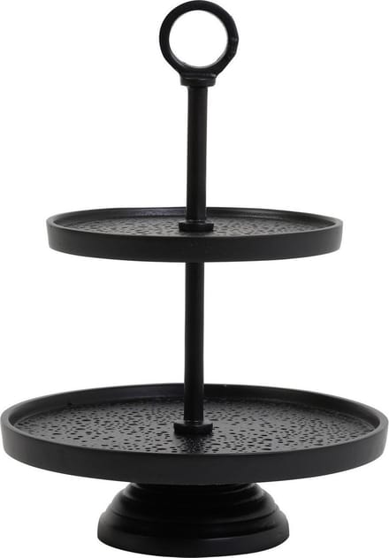 Light & Living Etagère Lutek - Zwart - 2 Laags - Metaal - Modern,Luxe - Woonkamer