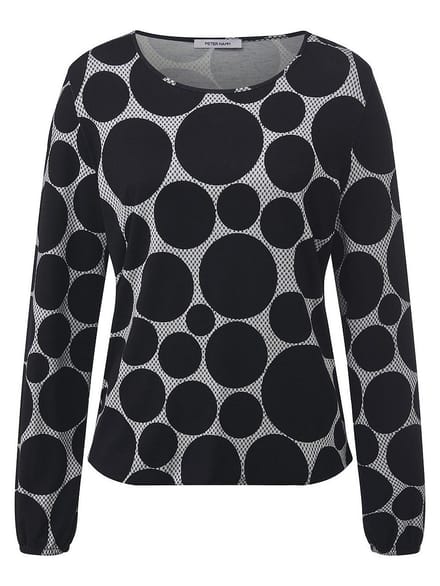 Shirt ronde hals Van Peter Hahn zwart