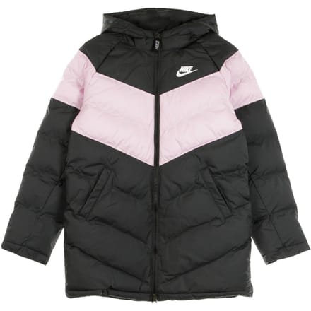 Lang donsjack Kindersportkleding Vul lang jack Zwart/lt Arctic Pink/zwart/wit