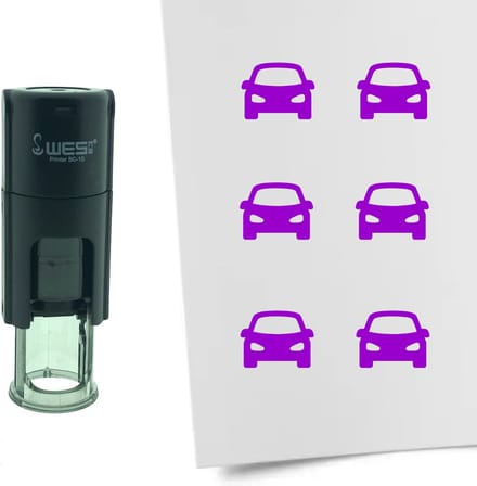 CombiCraft Stempel Auto 10mm rond - paarse inkt