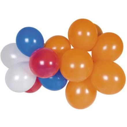 Ballonnen set 100 stuks rood wit blauw oranje latex feestdecoratie.