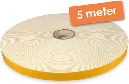 Zelfklevend Vilt / Plakvilt op Rol - Wit - Lengte: 5 meter - Breedte: 15 mm - Dikte: 1.5 mm