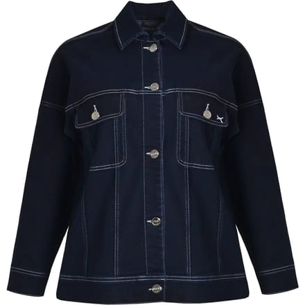Denim Jas met Borstzakken Dames Mat Fashion