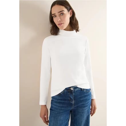 Shirt met lange mouwen en geribde textuur