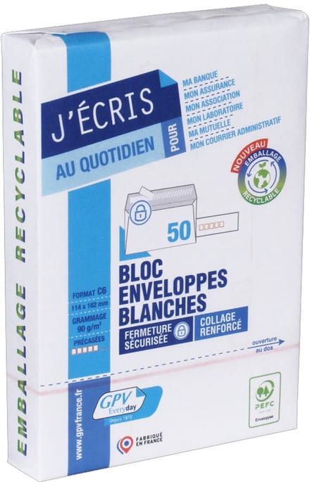 Geprepareerde vensterenveloppen, DL, 110 x 220 mm, wit