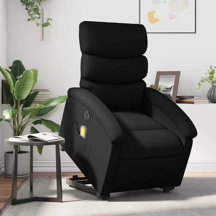 vidaXL - Sta-op-massagestoel - elektrisch - kunstleer - zwart