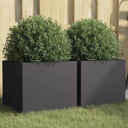 vidaXL - Plantenbakken - 2 - st - 32x30x29 - cm - staal - zwart