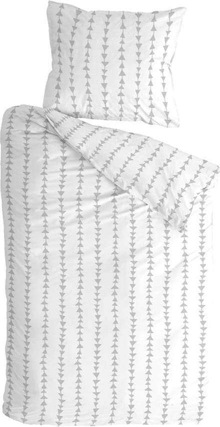 Customer Label Byrklund Dekbedovertrek Just Arrows - 140x220 - 100% Katoen - Wit / Grijs