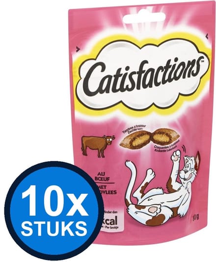 10x Catisfactions - Rund - Kattenvoer Snacks - 60 g