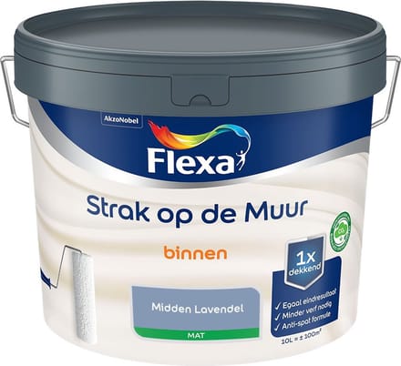 Flexa - Strak Op De Muur Binnen Mat - Midden Lavendel - Mengverf - 10 L
