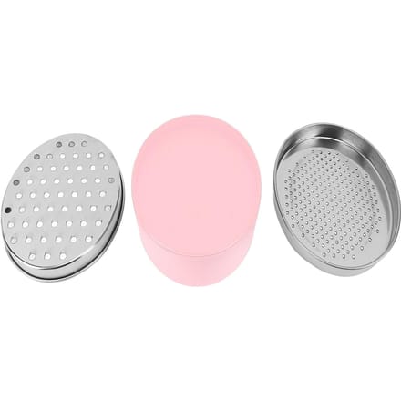 Kaasrasp Dubbelzijdig Roestvrijstalen Boxrasp Draagbare Voedselsnijder met Voedselopslag Pink white