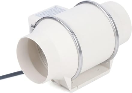 Afvoerventilator Buisventilator - Kanaal Ventilator - Lucht Afvoeren - Stil en Krachtig - Diameter 100mm - Wit