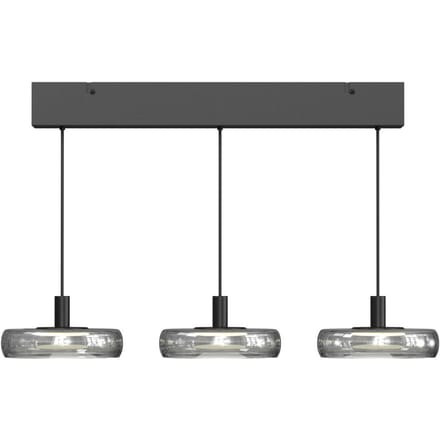 Maytoni LED hanglamp FLOAT, grijs/zwart, 3-lamps, 68 cm, glas/metaal