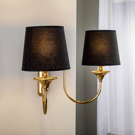 Jupiter Wandlamp Baranio met stoffen kappen, 2-lamps