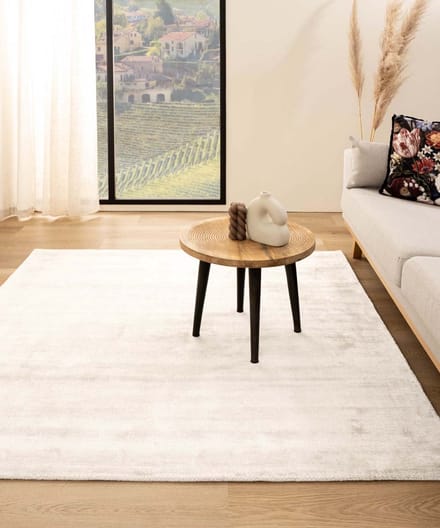 Viscose vloerkleed vierkant - Glamour wit 100x100