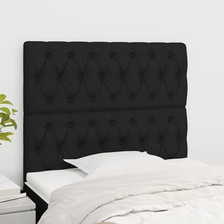 vidaXL - Hoofdbord - zwart - 90x7x118/128 - cm - Stof