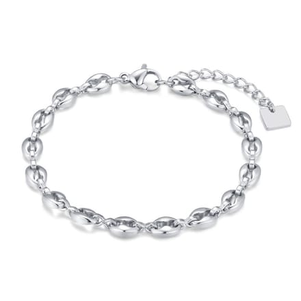 Twice As Nice Armband in edelstaal, ovaaltjes 16cm+3cm