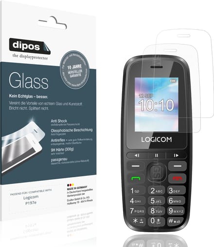 dipos – 2x Matte Pantserfolie geschikt voor Logicom P197e | 9H Screenprotector