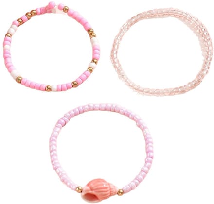 Enkelbandjes - set 3 stuks - roze