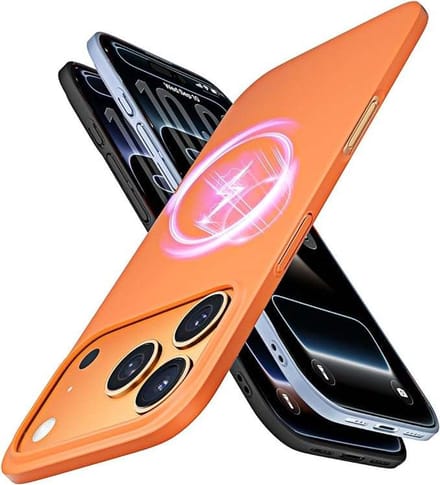 Lisen - Serie MagSafe - iPhone 17 Pro Case - Mat Oranje - Magnetische Ondersteuning