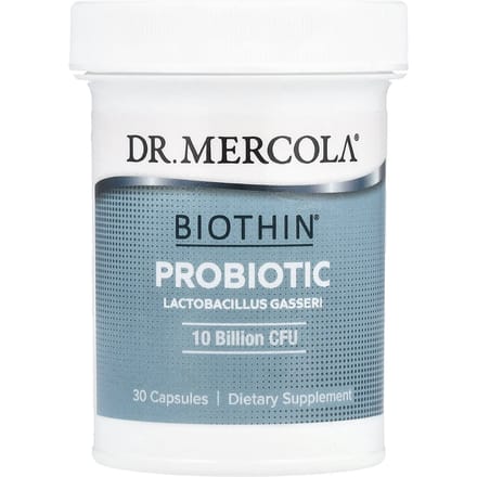 Dr. Mercola, Biothin Probiotique, Lactobacillus Gasseri, 10 milliards d'UFC, 30 gélules