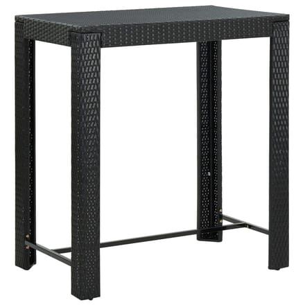 vidaXL - Tuinbartafel - 100x60,5x110,5 - cm - poly - rattan - zwart