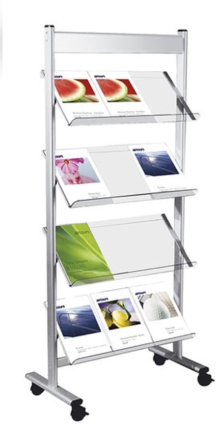 Folderhouder Switch medium vloer folderrek op wielen