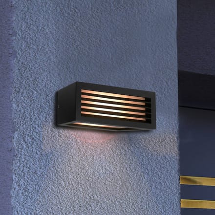 Deko-Light Buitenwandlamp Rilongo afgeschermd, up/down, aluminium, donkergrijs