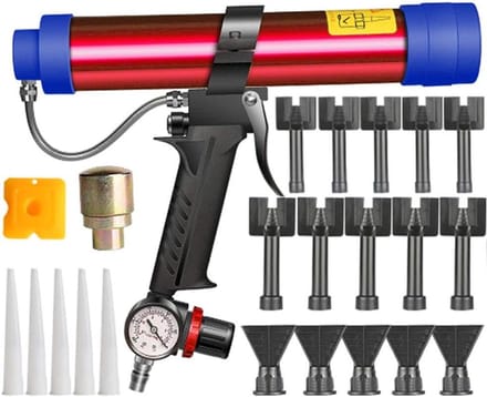 Pneumatisch Lijmpistool - Kit Applicator - Voegen Afdichten - Aluminium Constructie - 310 ml - Rood