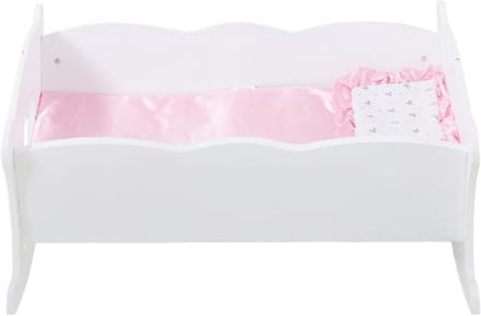 Pop Wiege - Poppenbedje - Rollenspel Stimuleren - Met Schommelbasis - 58 x 375 cm - Houtkleur