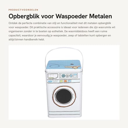 Dailygoods- Wasmiddeldoos Grote Capaciteit - Opbergdoos met Deksel - Roestvrij Staal - Transparant Venster - Multifunctioneel - Handgrepen
