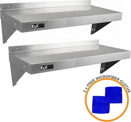 Wandschap - rvs - 100x30cm - met gratis microvezeldoeken