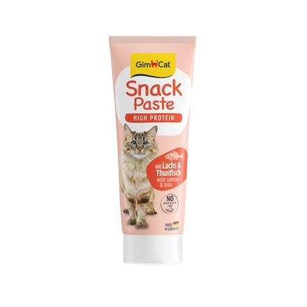 Voordeelpakket: 3x75g GimCat High Protein Snackpasta Zalm & Tonijn Katten snacks
