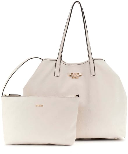 GUESS shopper Victtoria 2 in 1 Tote Stone Logo crème