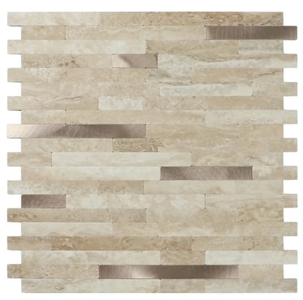 Zelfklevende Mozaïek Steenstrip Japandi Beige