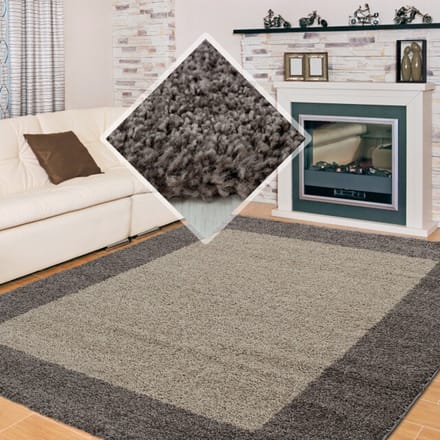 Muratap Basic shaggy kader vloerkleed hoogpolig- 240x340 cm