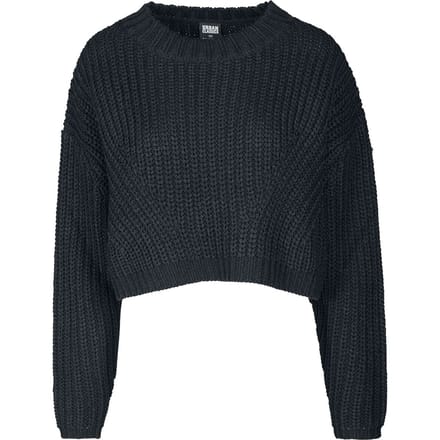 Urban Classics Wide Oversize Dames Gebreide trui - zwart - S
