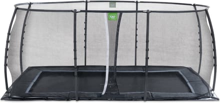 EXIT Dynamic Trampoline 305x519cm - met Veiligheidsnet - Groundlevel - groundlevel Trampoline - Rechthoekig - Voor Kinderen - Zwart