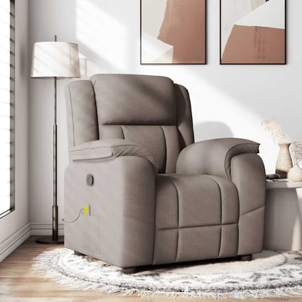 vidaXL - Massagestoel - verstelbaar - stof - taupe