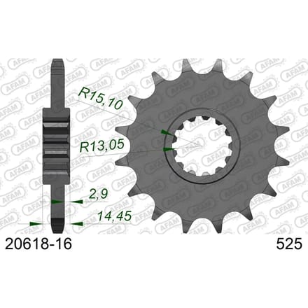 Tandwiel Afam 525 16 dents