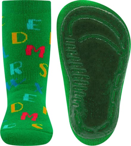 Ewers Antislipsok Groen met Gekleurde Letters - Siliconenzool-25/26