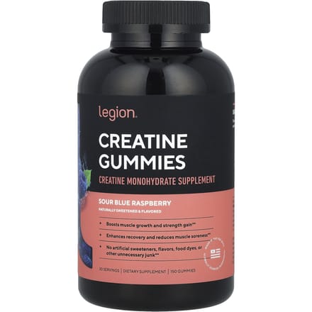 Creatine Gummies, Zure Blauwe Framboos, 150 Gummies