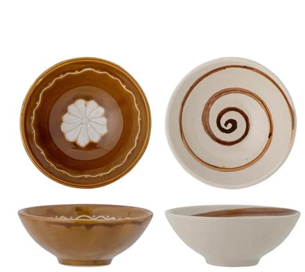 Bloomingville Schaal aardewerk bruin Heikki - set van 2