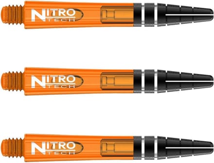 RED DRAGON - Nitrotech Oranje Korte Dartschachten - 3 sets per pakket (9 stengels in totaal)