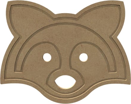 Gomille MDF figuur vossenkop knutseldecoratie 26 cm multicolor.