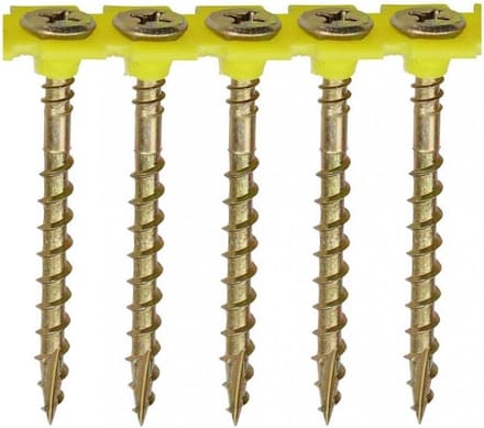 Vergalvaniseerde Houtschroeven Geel (4.2 x 55mm) - Doos 1000 Stuks