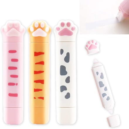 3 Stuks Draagbare Correctietape met Dubbele Kop - Kawaii School en Kantoorbenodigdheden