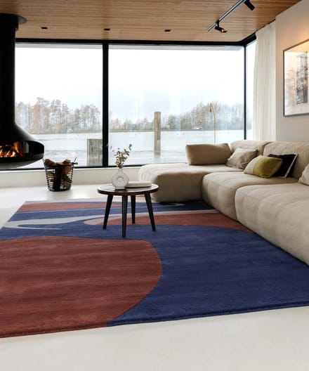 Modern vloerkleed - Skulptur Canyon rood/blauw 120x170