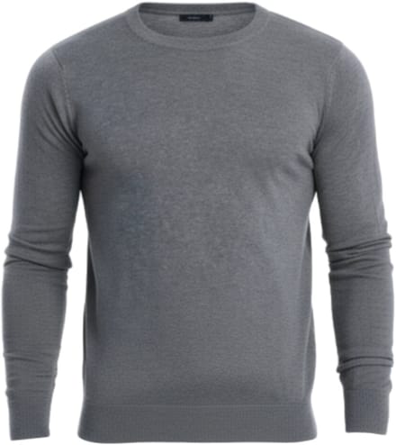 OMBRE Trui - Regular Fit - Viscose - Lange Mouw Grijs Gemêleerd L