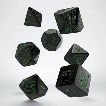 Q-Workshop Call of Cthulhu - zwarte & groene dobbelstenen Set (7)